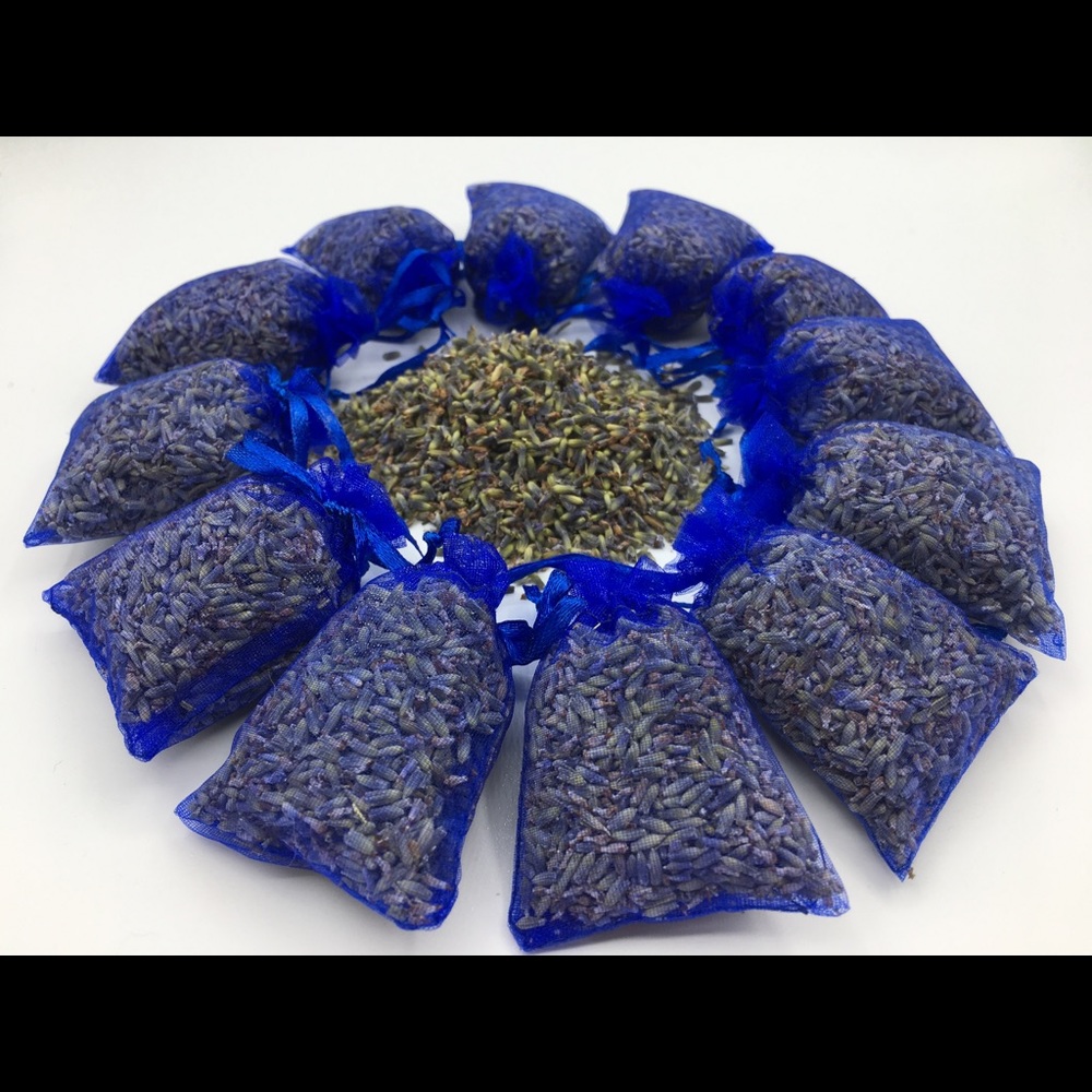 12 Blue Organic Lavender Sachet Potpourri Bags - Picture 1 of 5